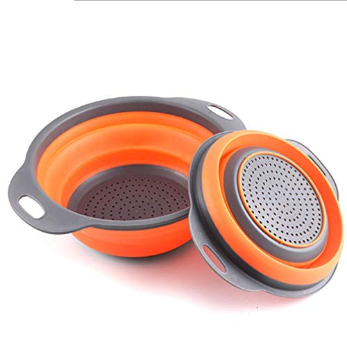 Silicone Collapsible Colander,Kitchen Strainer Set with Handles...