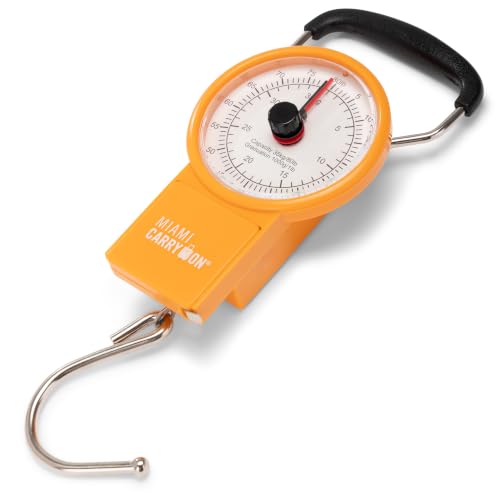 Image of Mechanical Luggage Scale with Tape Measure, Up to 80 Pounds (Orange)
