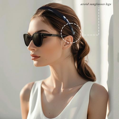 Bikczewin 2Pcs Skinny Headbands Comfortable Plastic Fashion Head Bands No Slip Shark Tooth Thin Hair Accessories For Women Who Wear Glasses thumb #3
