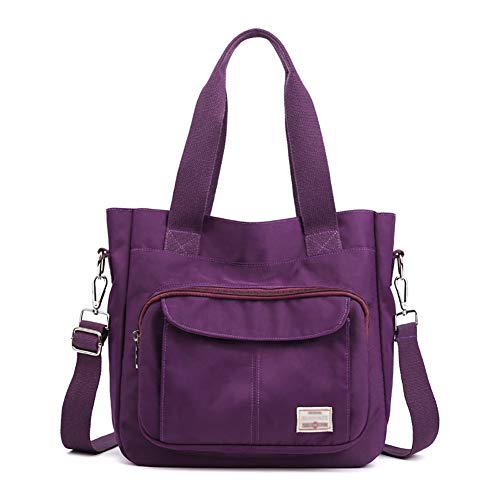 Sac à bandoulière pour femme en nylon violet de grande capacité en taille unique