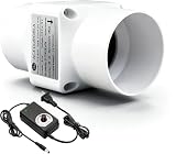 ACEDUROBLA 2'' Duct Fan for Adjustable Speed, White Inline Ventilation Exhaust Fan, 22 CFM Duct Intake High Efficiency Air Fan for for Grow Tent Bathroom RV Yacht 3D Printer Attic Pet Hydroponics