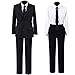 Anime ChainsawMan Denji Makima Cosplay Outfit Costume Power Uniform Men Jacket Suit Set Halloween(L,Black)