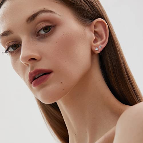 Subiceto 12 Pairs Stainless Steel Magnetic Stud Earrings for Women Men Non Piercing Cz Hypoallergenic Round Square Star Heart Pearl Clip on Earrings Set 6/8mm3