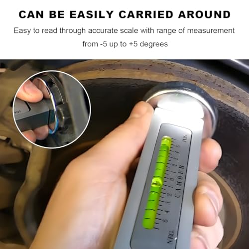 Image of Adjustable Magnetic Gauge Tool, Camber Castor Strut Wheel Alignment Gauge with Magnetic Base, Universal Automotive Wheel Alignment Tool for Car Truck RV Tire Repair (Black)