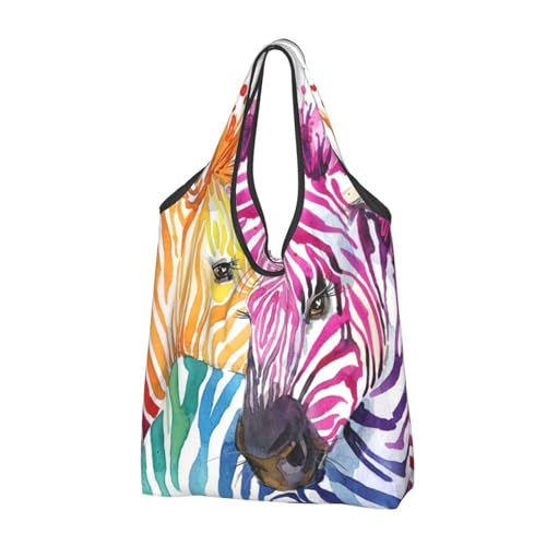 Sacs de courses pliables à motif coloré pour le marché et les sorties à la plage en famille
