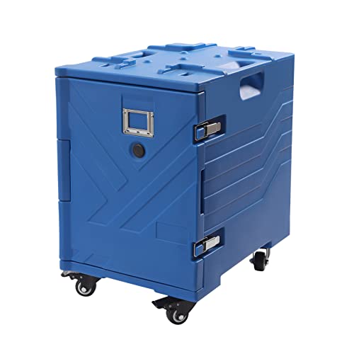 Bandeja de alimentos aislada con ruedas, capacidad de 120 L, capacidad para 8 sartenes, retención de calor y frío durante 4-6 horas, caja de transporte móvil para eventos y restaurantes