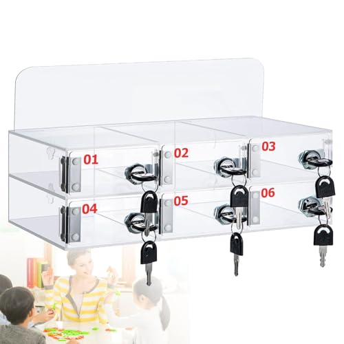 SdaryWare Transparenter Handy-Aufbewahrungsschrank mit 6 Fächern
