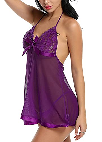 Image of Women Babydoll Lingerie with G -String Panty