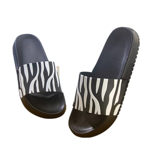 Premium Comfort Zebra Pattern Yoga Mat Sildes Sandals Summer Slippers For Men Indoor Outdoor Non Slip Footwear Plus Size