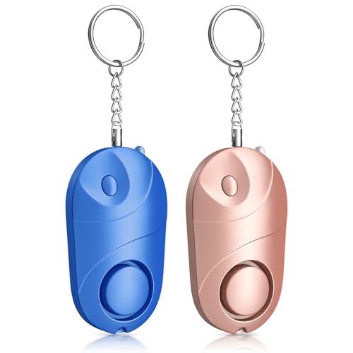 Persönlicher Alarm [2 Pack] Qoosea Safesound Persönlicher Sicherheitsalarm 140 dB mit LED-Licht, Notfall-Selbstverteidigungs-Sicherheitsalarm für Kinder/Frauen/Ältere/Studenten
