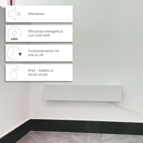 Dalsys Riscaldatore Anti-Muffa 60 W, 12 X 60 X 1,3 Cm, Rimuovi Muffa Per Parete E Bagno, Riscaldamento A Infrarossi Elettrico, IP44 - 4