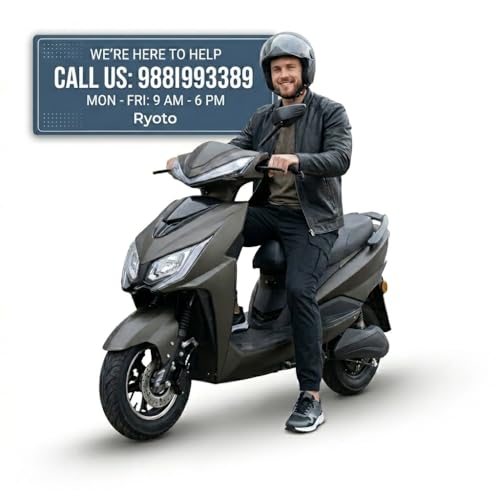 Image of Ryoto Electric Scooter Non RTO Lithium-ion, Top Speed: Approx. 25-30 km /h, Range (Mileage): Approx. 70-90 km per Charge, Waterproof Electrical Bike Scooty (Blue)