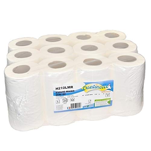 [7067X12] Essuie-Mains Mini Dévidage Central - Lot de 12 Rouleaux