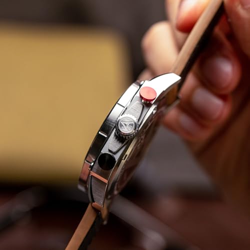 Image of AVI-8 Men's 43mm Hawker Hunter Atlas Dual Time Chronograph Watch with Leather Strap AV-4100
