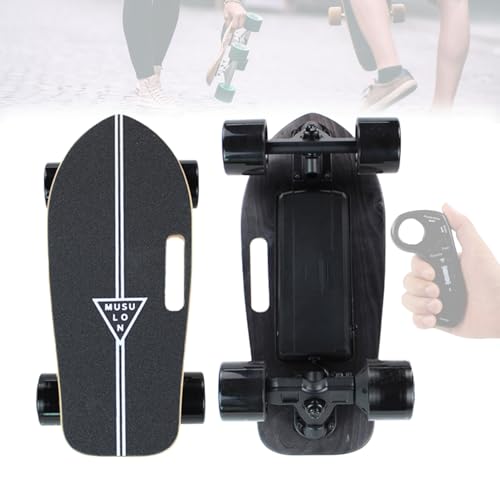 Pnpaea Komplettes Longboard-Skateboard,Hochleistungs-Elektro-Skateboard,Mit Fernbedienung,FüR Alle Altersgruppen Black-15kmRange