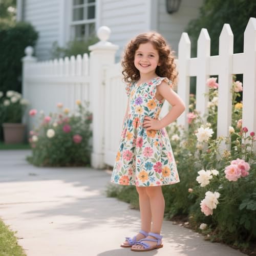 Image of GINFIVE Toddler Girls Sandals Little Girls Kids Summer Shoes Toddler Sandals