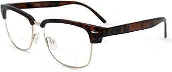Semi Rimless Metal Clear Bifocal Reading Glasses