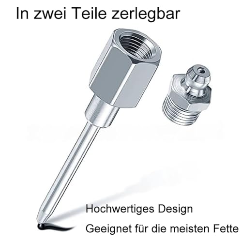 3 Stück Nadel-Zubehörset für Fettpressen, Inklusive Fett Nadeldüse, Fettnadelspendern und Schmiernadel, Abnehmbare Fettnippel, Kann in Engen Räumen und Tiefen Metalllöchern (Transparent 1, 3)