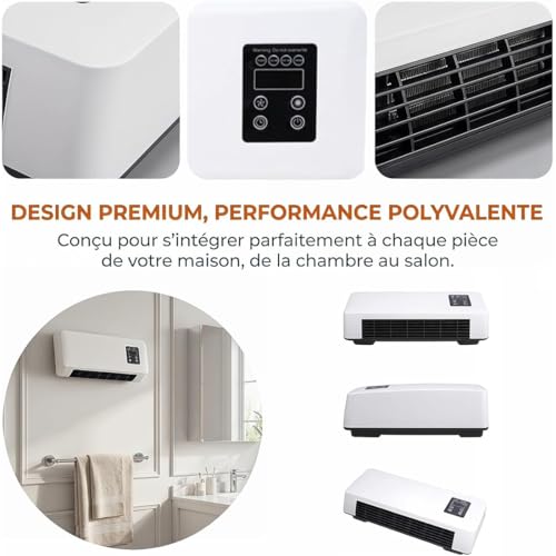 EpiCooler Klimaanlage Tragbar, Modernes Designelement für Luftzirkulation, Ganzjähriges Komfort- Accessoire für Zuhause, Ohne Bohren Platzsparend, Kühlung und Heizung (Modell B)-5
