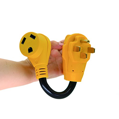 50 Amp To 30 Amp Rv Adapter - 50 Amp (14-50P) Male Plug To 30 Amp (Tt-30R) 125V Female Receptacle,Dogbone Adapter Power Cord With Grip Handle For Rv Camper Trailer - 12-Inch #TOP6