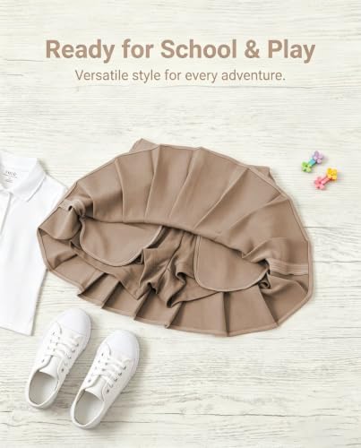 Girls Pleated Skirts with Shorts Champagne Tennis Skirt School Girl Skorts — view 5