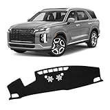 KUST Car Dash Cover for Hyundai Palisade 2020-2024 2025 (SE SEL) (with HUD) Non-Slip Dashboard Cover Polyester Center Console Dash Cover Interior Accessories for Palisade Custom Fit Dash Mat Black