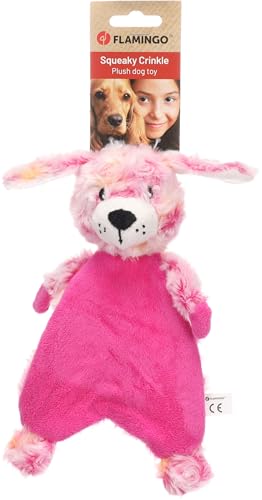 Flamingo Giochi per gatti – Roza cane rosa – 28,5 cm – Peluche morbido con squeaker e suono frusciante – Progettato