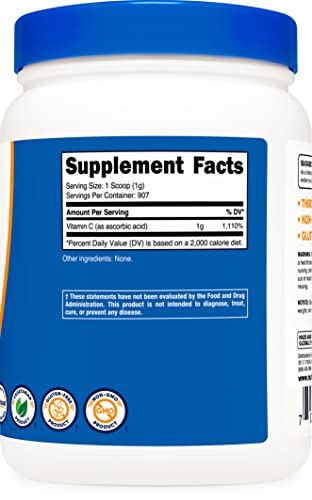 Nutricost Ascorbic Acid Powder (Vitamin C) 2 Lbs - Gluten Free, Non-Gmo #TOP3