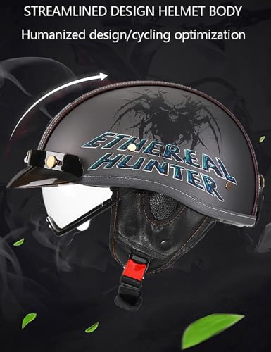 Casco abierto para motocicleta paseos urbanos retro jet vintage visera M 6
