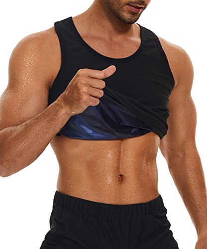 Ningmi Sauna Sweat Vest For Men Workout Heat Trapping T Shirts Tank Tops Gym Suit Weight Loss Body Shaper Exercise Sport #TOP5