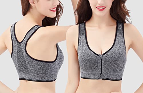 Image of Hiking Gril Women's Zip Front Sports Bra Wireless Post-Surgery Yoga Bras