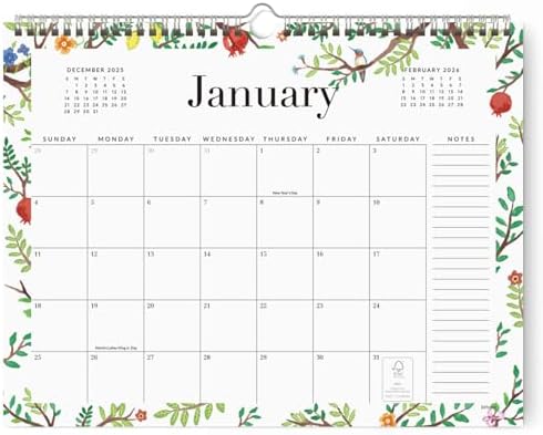Jotsome Wall Calendar 2026-2027, Aesthetic 18 Monthly Calendar from Jan 2026 to Jun 2027 14.2x11.2 Inch , Wall Decor for Home and Office, Lay-Flat Packaging,Twin-Wire Binding, Hanging Hook, Gift for Holidays or Christmas
