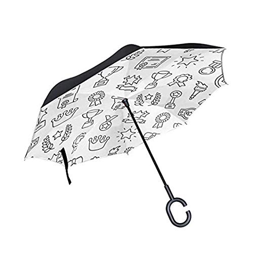 Parapluie de golf inversé double protection pour affronter le vent sans casser
