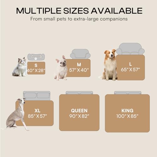 Image of Luciphia Waterproof Pet Blanket, Liquid Pee Proof Dog Blankets for Sofa Bed Couch, Reversible Sherpa Fleece Furniture Protector Cover for Small Medium Large Dogs Cats,Beige-Thicken Large(65 inch x 57 inch)