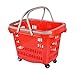 WJMLS Multifunktionswagen Eindickung Einkaufen Erhöht vierrädrigen Wagen Korb Supermarkt Mall Kunststoffkörbe Convenience Store Ktv Korb (Color : Red)