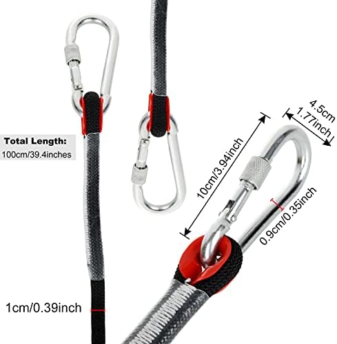 YAYODS 2PCS Multi-use Climbing Ropes, 10M x 10MM Safety Rappelling Abseiling Climbing Rope with Carabiners, Outdoor Climbing Rope for Magnetic Fishing, Hiking, Hammock, Caving and Rescue