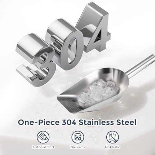 Mutclord Metal-Small Ice-Scoop for Freezer-Machine Bucket - 304 stainless steel food grade material | 8 Oz capacidad | With precise measurement scale lines by Mutclord - Image 3