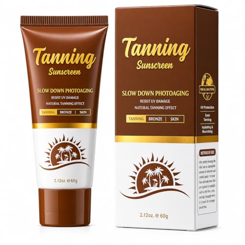 Tanning Sunscreen Lotion SPF 30, Lightweight Non-Greasy Formula for Natural Bronzing, Fast Absorbing...