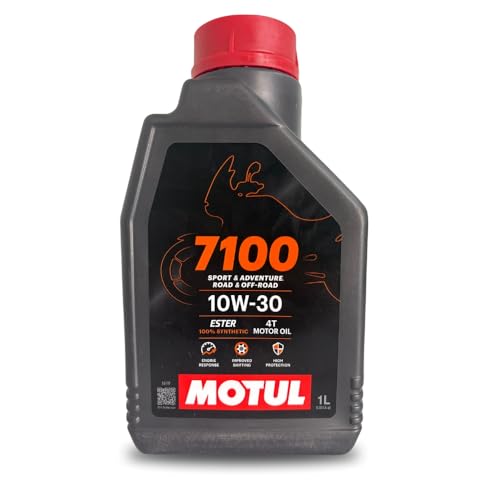 Image of Motul 7100 10W-30 Fully Synthetic Engine Oil for High Performance Bikes - Smooth Gear Shifting & Engine Protection, 1L