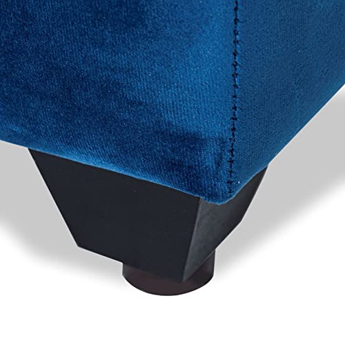 Image of Wakefit Napper Ottoman (Velvet Fabric, Blue)