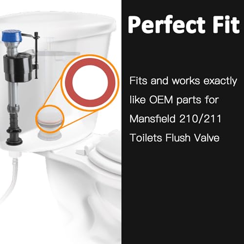 Flush Valve Seal for Mansfield, Upgraded Silicone Material 160 Toilet Parts Replacement for Mansfield models 210 and 211 Flush Valves, Toilet Gasket Equivalent to 630-0030, 2Pcs - Thumbnail 6
