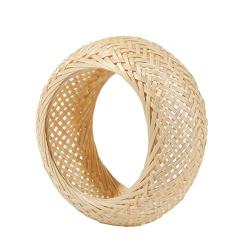 COLORFUL BLING 2Pcs Handwoven Wooden Braided Rattan Knit Cuff Bra...