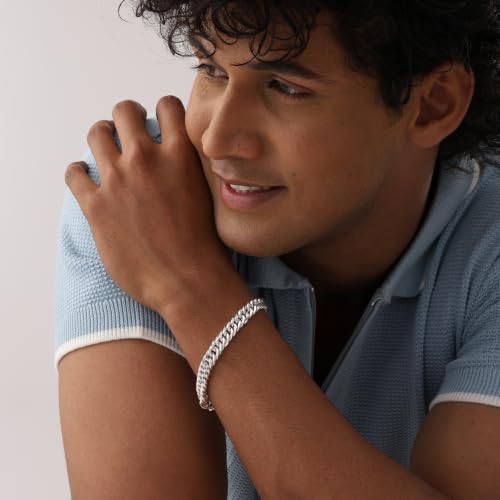 Image of TRUESILVER ACPL 925 Sterling Silver BIS Hallmarked Bracelet for Men | Pure Silver Jewellery for Wedding Anniversary Birthday
