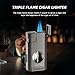XIFEI Cigar Lighter, Triple Jet Flame Torch Lighter with Cigar Cutter V Cut, Cigar Accessories Cigar Holder, Windproof Refillable Butane Lighters for Smoking with Gift Box