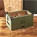 Case Elegance Military Glass Top Humidor, Matte Green with Front Digital Hygrometer, Spanish Cedar, Humidor Solution, Hydro System, and Accessory Foam Drawer - Holds (70-100 Cigars) by Klaro