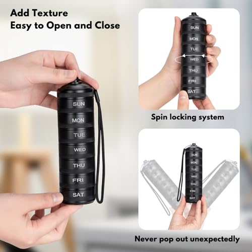Pastillero de aleación de aluminio impermeable con compartimentos grandes 5