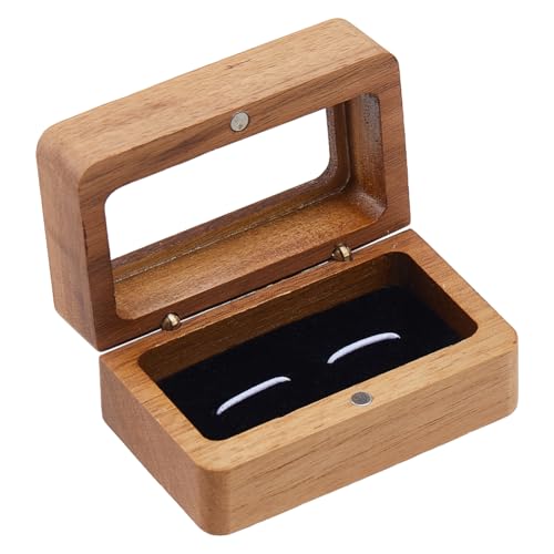 DICOSMETIC Boîte de Boutons de Manchette en Bois Petite Boîte D'Affichage de Boutons de Manchette Vintage Boîte Cadeau de Boutons de Manchette Boîte de Rangement de...