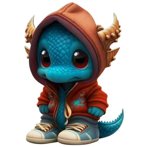 Statue de dragon mignon de bureau à domicile en résine 5 pouces
