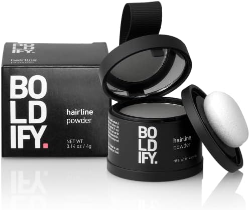 BOLDIFY Hairline Powder Instantly Conceals Hair Loss, Root Touch Up Hair Powder, Hair Toppers for Women & Men, Hair Fibers for Thinning Hair, Root Cover Up, Stain-Proof 48 Hour Formula (Grey)