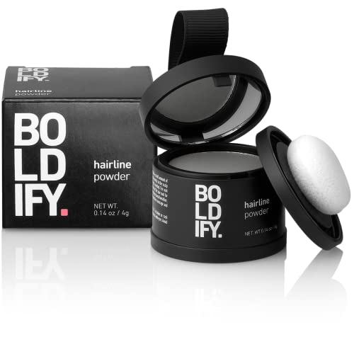 Boldify Hairline Powder Instantly Conceals Hair Loss, Root Touch Up Hair Powder, Hair Toppers For Women & Men, Hair Fibers For Thinning Hair, Root Cover Up, Stain-Proof 48 Hour Formula (Grey) #TOP9